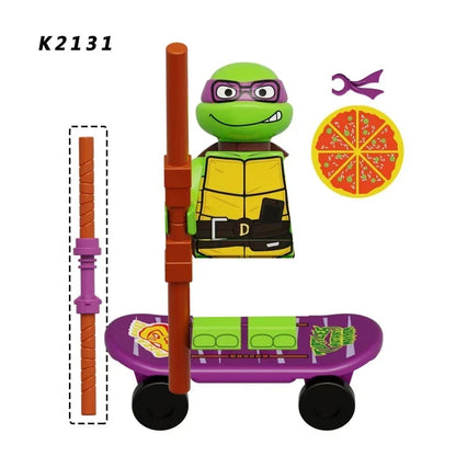 KDL831 Mini Action Figure Building Blocks – Leo, Raph & Don Weapons Movie Bricks MOC DIY Toys for Kids