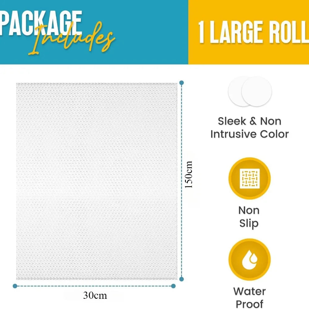 Non-Slip Waterproof Shelf Liner – Easy Clean Drawer & Kitchen Cabinet Liner, Cupboard Mat