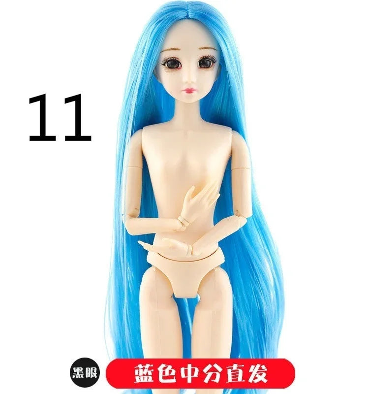 30cm Fashion Princess Babi Doll – 3D Eyes, 20-Joint DIY Plastic Doll for Girls, BJD Model