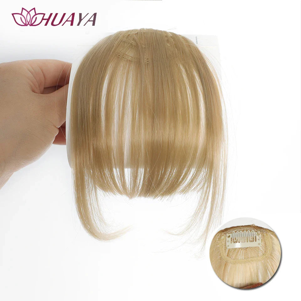 Synthetic Air Bangs Clip-In Hair Extension - Invisible Natural Front Fringes Fiber Hair Accessory