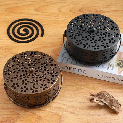 Portable Mosquito Coil Tray Holder – Sandalwood Incense Burner Box for Home Insect Repellent & Anti-Fire Safety