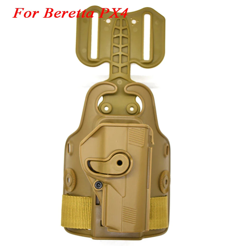 Outdoor Tactical Thigh Drop Leg Holster - Compatible with Glock 17, Beretta M9, Colt 1911, PX4 Storm for Hunting