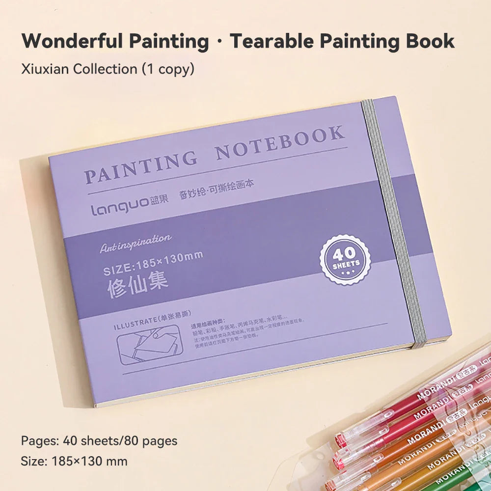 100% Cotton Mini Watercolor Paper Book – 300gsm Tearable Sketchbook Journal for Drawing & Painting