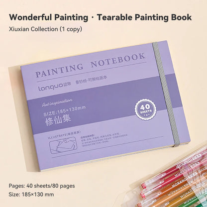 100% Cotton Mini Watercolor Paper Book – 300gsm Tearable Sketchbook Journal for Drawing & Painting