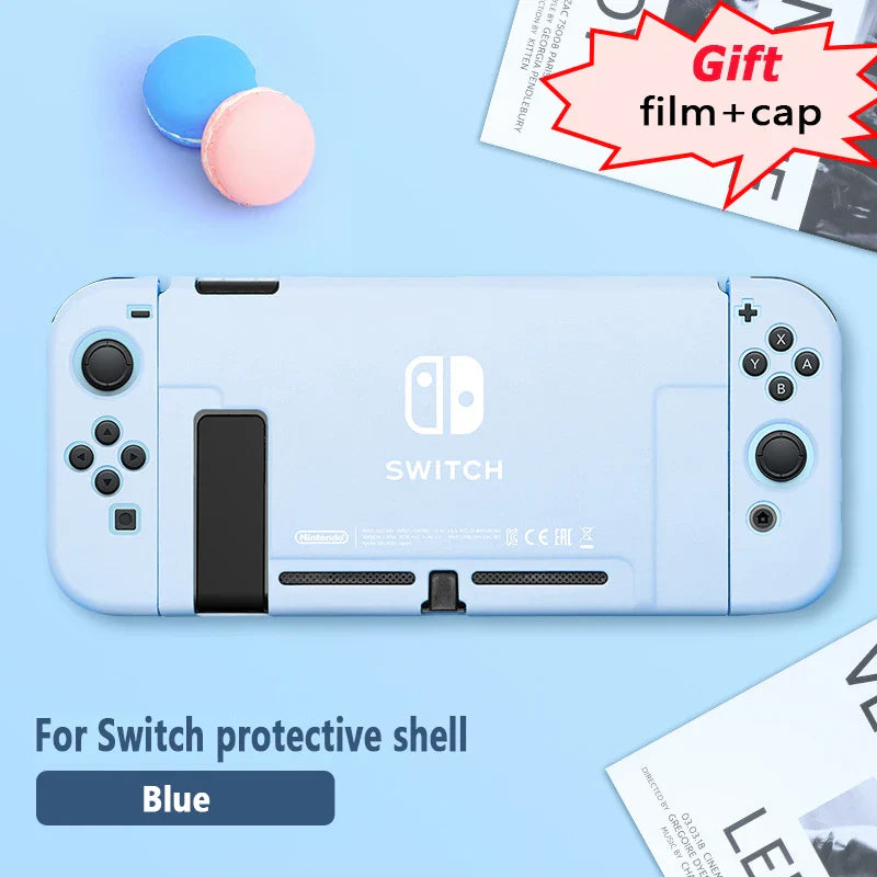 Protective Case & Film for Nintendo Switch – Rocker Cap Handle, Hard Base Cover with Skin-Friendly Gradient Design