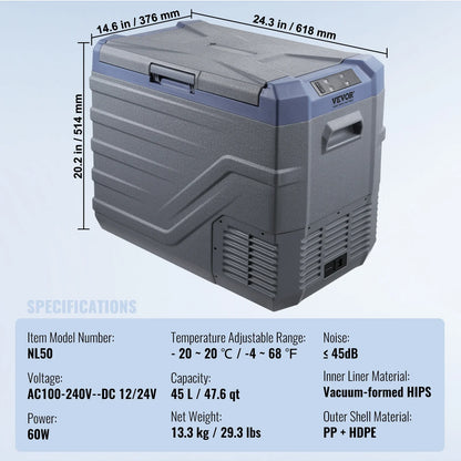 SucceBuy Portable Car Refrigerator — 8L–75L Single & Dual Zone Fridge with Bluetooth Temperature Control for Camping & RV