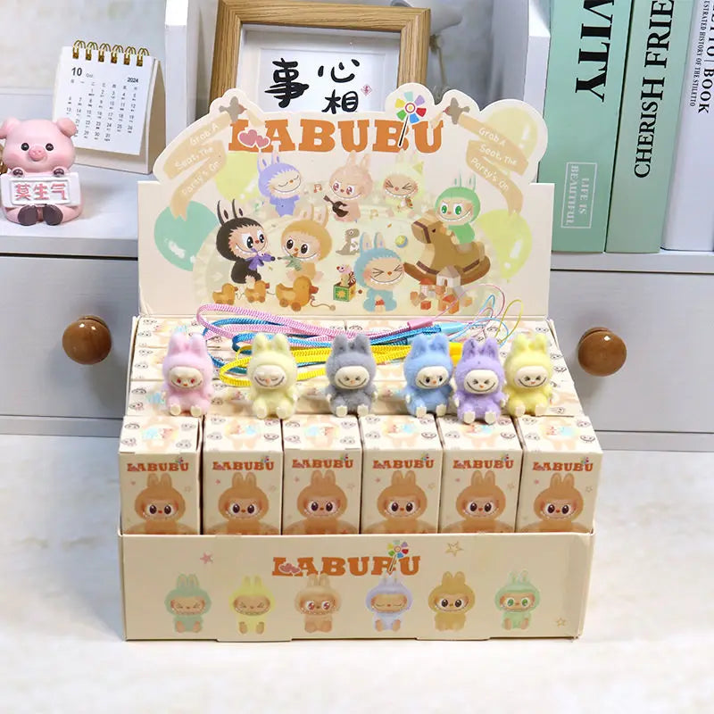 Cartoon Labubu Resin Plush Blind Box Pendant – Cute Backpack & Desktop Accessory for Kids