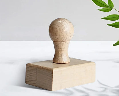 Custom Wooden Logo Stamp – Personalized Self-Inking Rubber Stamp for Wedding, Party, Packaging, Company Name & Address