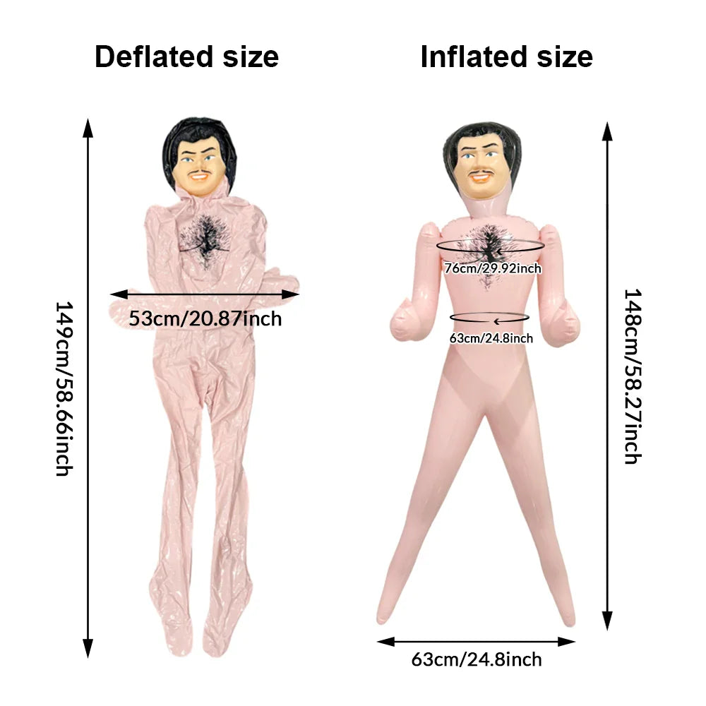 Inflatable PVC Mask Doll – Funny Adult Party Prank, Entertainment Decoration & Gift for Singles Events