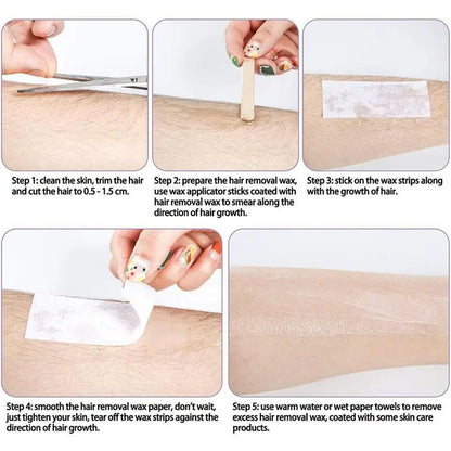 100PCS Disposable Thickened Nonwoven Wax Strips – Hair Removal Paper for Beauty & Salon Use