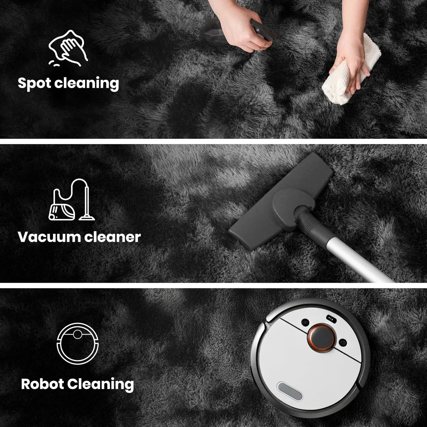 Minimalist Fluffy Area Rug - Slip-Resistant Living Room, Kids Room & Bathroom Home Decor Mat