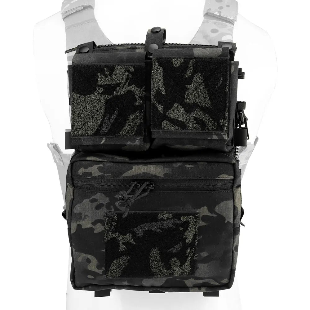 LV119 Tactical Vest Back Panel – Spiritus Systems Hunting Combat Airsoft Plate Carrier with Storage Pouch & Assault Vest Expansion Gear