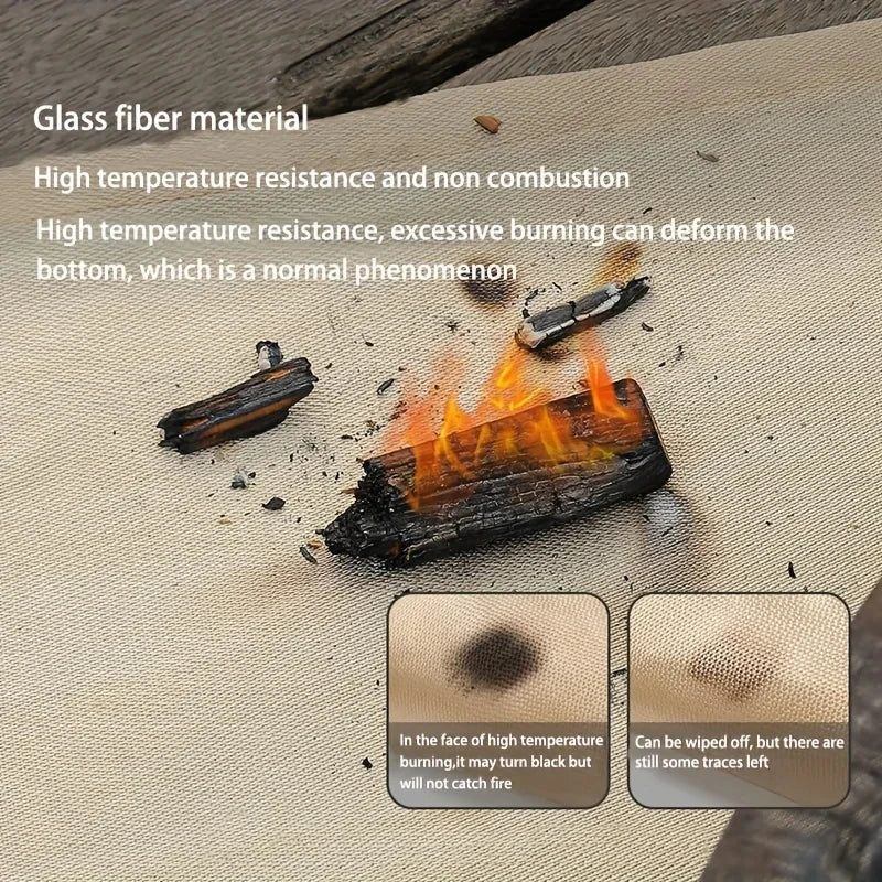 Outdoor Camping & BBQ Fire Protection Mat – High-Temperature Iron Fire Retardant Carpet for Picnic, Barbecue & Indoor Use