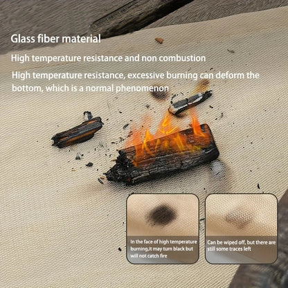 Outdoor Camping & BBQ Fire Protection Mat – High-Temperature Iron Fire Retardant Carpet for Picnic, Barbecue & Indoor Use