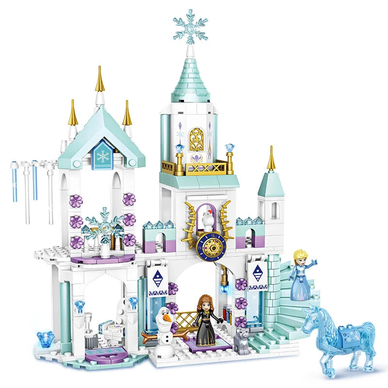 Disney Frozen Dream Princess Elsa Ice Castle Building Blocks Set - Magic Castle Toy Gift