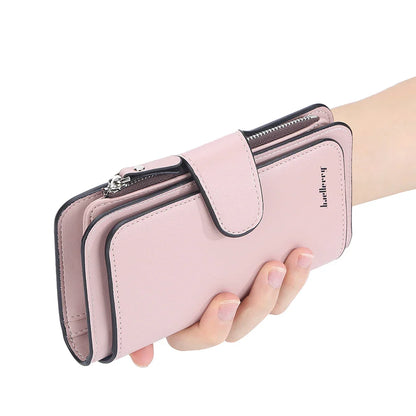 2024 Women’s Long Wallet – Custom Name Engraving, 15 Card Holders & Zippered Classic Purse