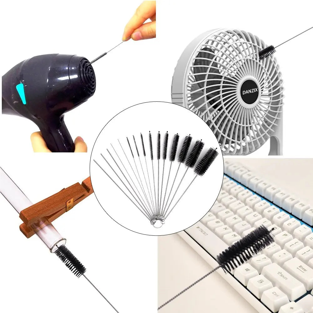 Stainless Steel Cleaning Brushes for Weed Pipe, Glass Hookah, and Smoking Accessories - Available in Sets of 2, 5, or 10 Pieces