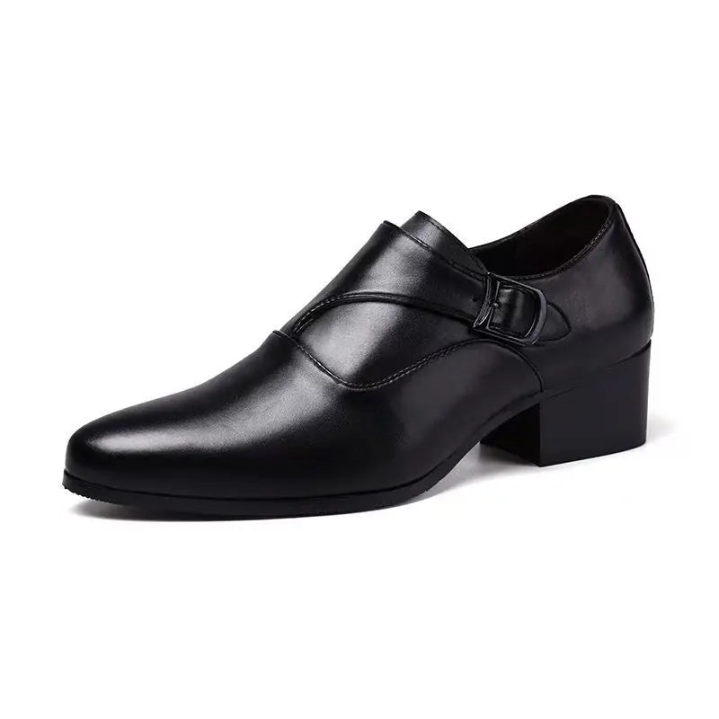 Men’s Genuine Leather Pointed Toe Shoes - Business Wedding Dress Loafers with Stylish Formal Design