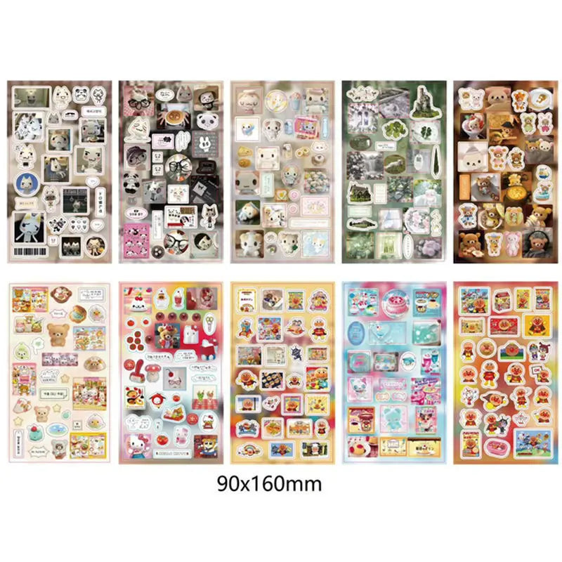 6pcs/10pcs Y2K Glitter Laser Stickers – Cute Random Phone, Camera, Luggage & Journal Stickers, Kawaii Decoration Gift
