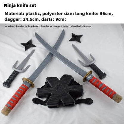1:1 Ninja Set Halloween Japanese Samurai Cosplay Toy Knife Dagger Dart Model Gift for Kids