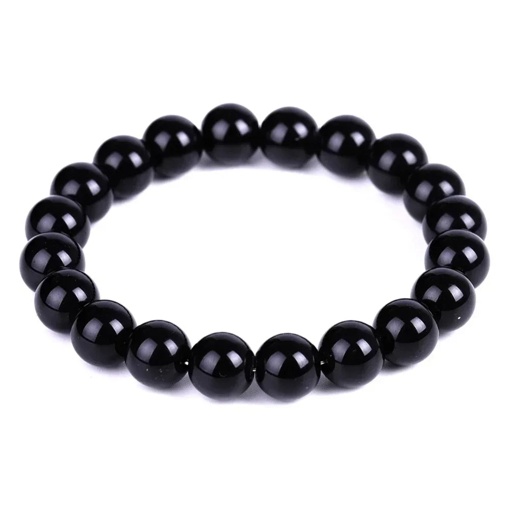 Black Obsidian Natural Stone Bracelet | Fat Relief, Blood Circulation & Anti-Anxiety Jewelry for Men & Women