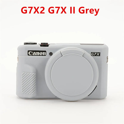 Canon G7X Mark II Silicone Camera Case - Soft Rubber Protective Skin Cover with Lens Protector for G7XII G7X2 G7X3 G7XIII