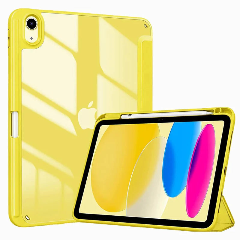 iPad 10th & 11th Gen Case 2022 – Hybrid Slim Tri-Fold Stand Cover with Pencil Holder, Protective Tablet Case