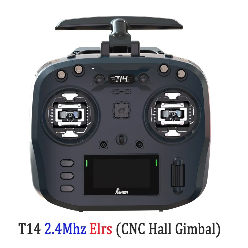 Jumper T14 ELRS Remote Control – 2.4GHz/915MHz, 1W, CNC Hall Sensor Gimbals, OLED Display for FPV Drone