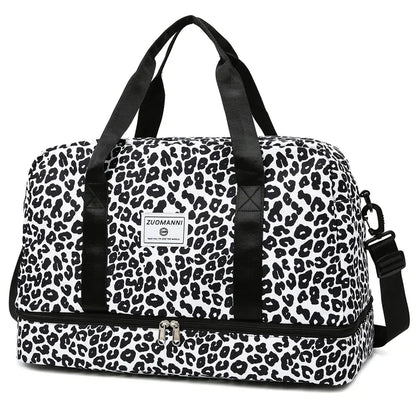 Women’s Carry-On Travel Bag – Spacious Animal Print Nylon Gym & Sports Bag, Large Capacity Weekend Overnight Bag