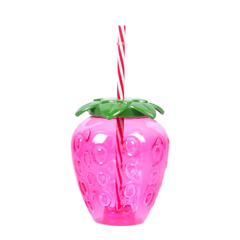 8Pcs Plastic Pineapple Cups with Straw - Fun Hawaiian Luau Party Decoration for Tropical Summer Beach Drinks