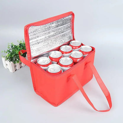 Portable Insulated Lunch Cooler Bag – Folding Thermal Food & Drink Carrier for Picnic and Beer Delivery