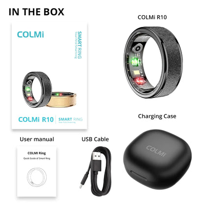 COLMI R10 Smart Ring with Charging Case – Health & Sleep Monitor, 5ATM Waterproof Multi-Sport Fitness Ring for Men & Women
