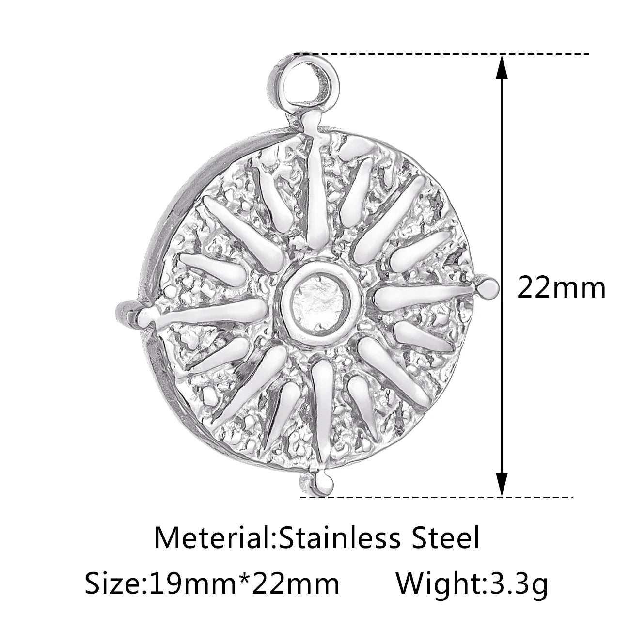 Stainless Steel Sunburst Sun Moon Star Charms Pendant – DIY Jewelry Making for Necklace, Bracelet & Earrings