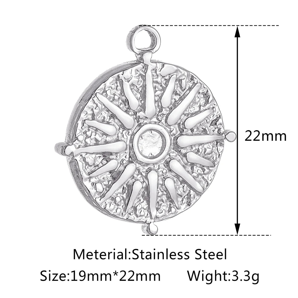 Stainless Steel Sunburst Sun Moon Star Charms Pendant – DIY Jewelry Making for Necklace, Bracelet & Earrings