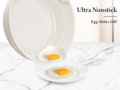 DONNOR Safe Nonstick Kitchen Cookware Set - Oven Safe Pots and Pans with Removable Handles