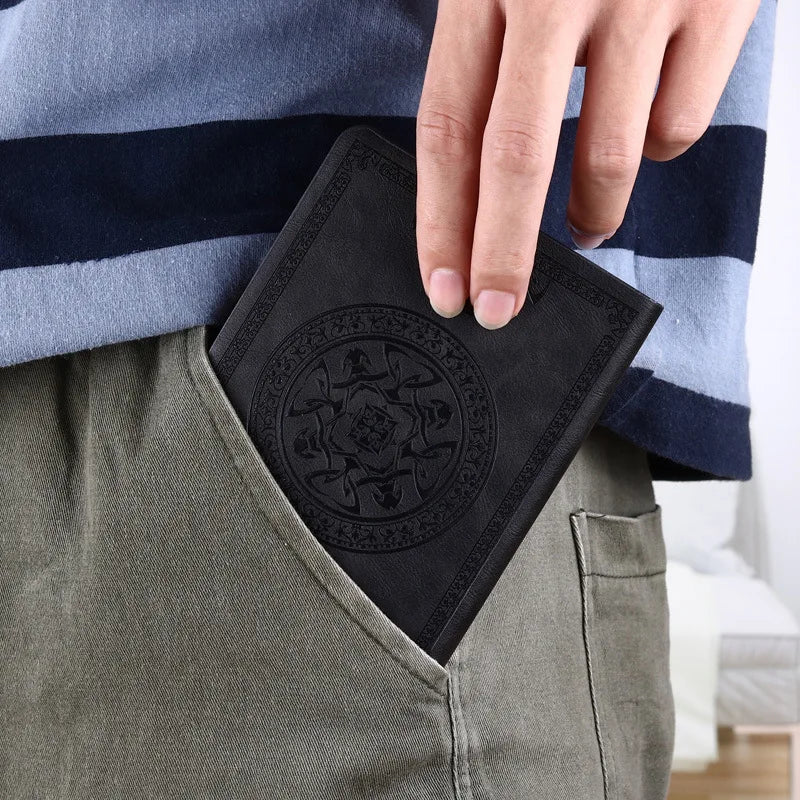 A6 Retro Pocket Mini Notebook – PU Leather Stamped Portable Notepad for Writing, Office & Bookkeeping