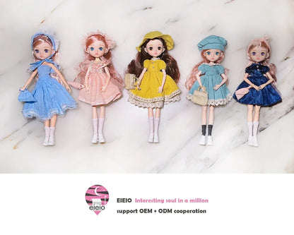 26cm BJD Doll for Girls – Purple Hair Fashion Princess with Big Eyes & Accessories Gift