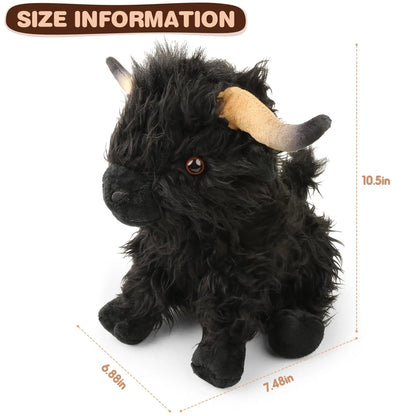 25cm Highland Cow Plush Toy — Soft Stuffed Animal Doll, Kawaii Kids & Baby Gift, Home & Room Decor