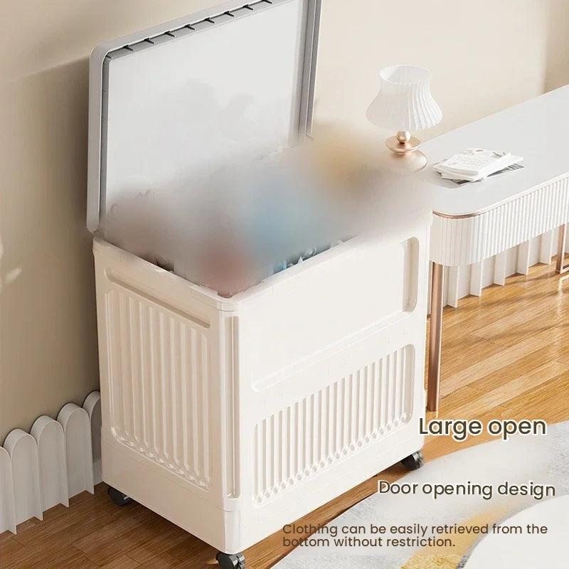 Foldable Storage Box with Wheels - Dust-Proof Large Capacity Organizer for Clothes & Quilts