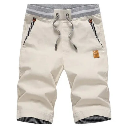 Men’s 2024 Summer Cotton Shorts – Casual Boardshorts with Drawstring Elastic Waist Beach Bermuda