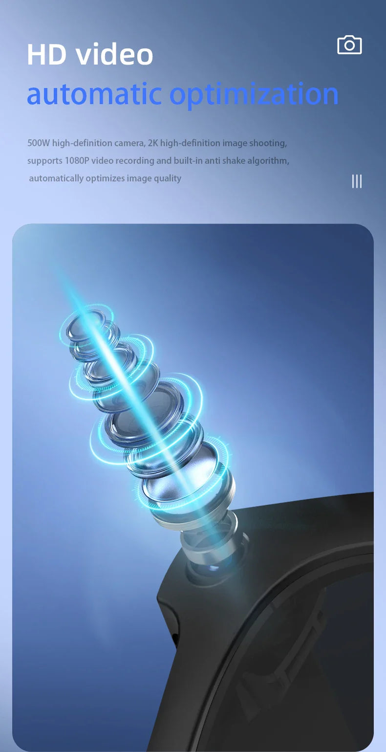 AI Smart Camera Glasses — Polarized Sunglasses with HD1080P Video Recording, WiFi, Bluetooth Calls for Men and Women