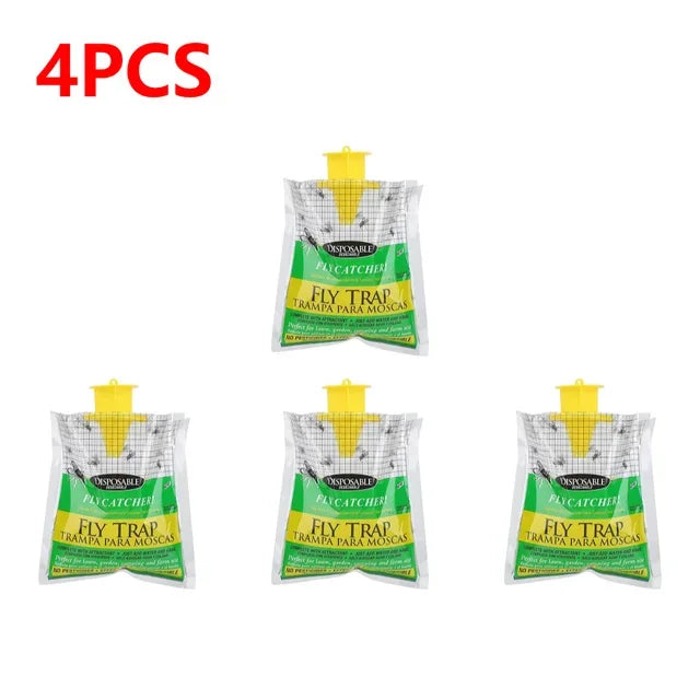 Hanging Fly Trap Bags – Non-Toxic, Water-Soluble Disposable Fly Catchers for Home & Garden