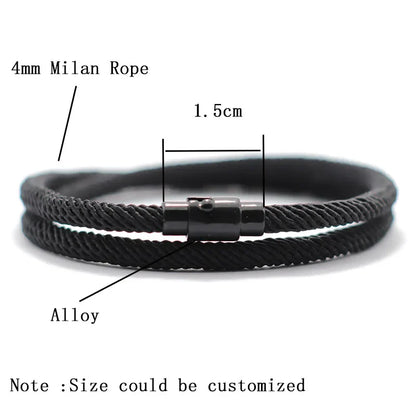 New Minimalist Men's Double Layer Rope Bracelet - Survival Braclet Homme Accessories, Boyfriend Gift with Magnet Buckle, Pulsera Hombre