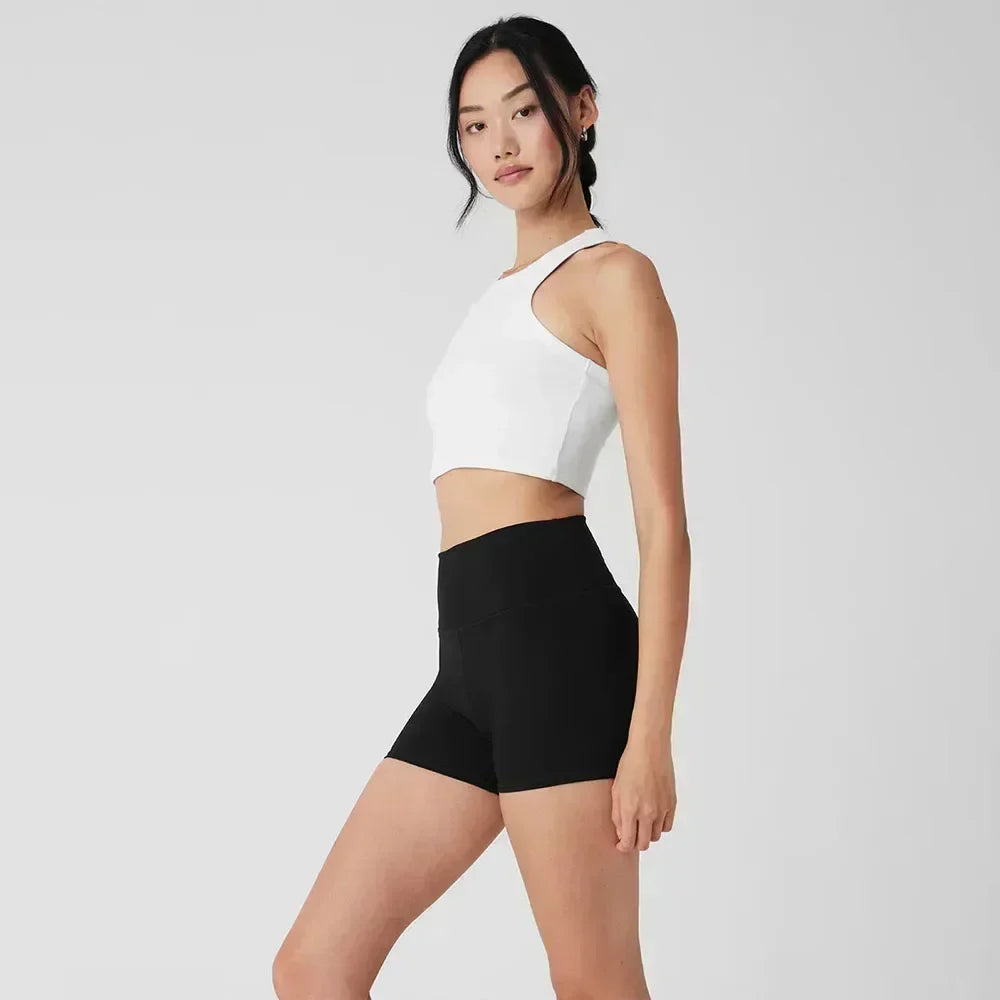 Women’s Summer High Waist Trousers & Cotton O-Neck Yoga Tank Top Set – Casual Loose Wide Leg Gym Sportswear