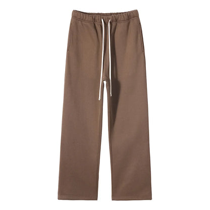 Straight-Lined Solid Color Cashmere Sweatpants – Soft Cozy Lounge Pants
