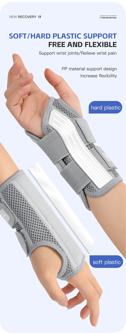 Wrist Brace for Carpal Tunnel — Hand Support with Splints for Arthritis, Tendonitis, Sprains, and Wrist Pain