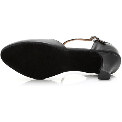 Women’s T-Strap Latin Dance Shoes – Non-Slip Ballroom & Tango Shoes with Soft Insole and Comfortable Lining