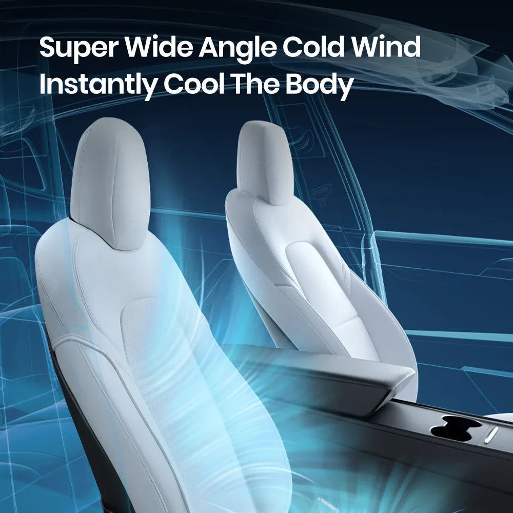 YZ Tesla Seat Cushion Cover — Ventilated Cooling Car Seat with Fan for Model 3 & Model Y | Breathable Summer Accessory
