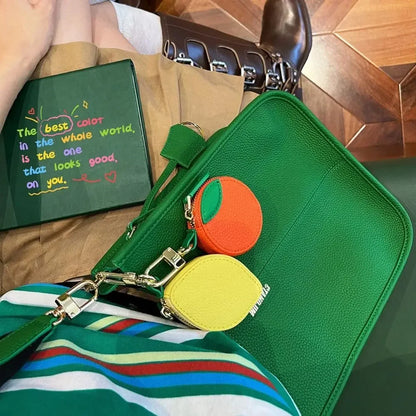 Mini Cherry & Strawberry Coin Purse – Cute PU Leather Keychain Bag for Earphones and Small Storage, Korean Style