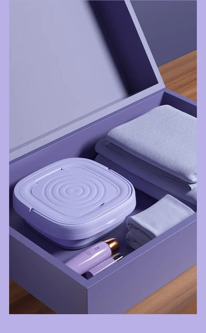 8L Portable Foldable Washing Machine – Mini Washer with Spin Dryer for Socks, Underwear & Panties